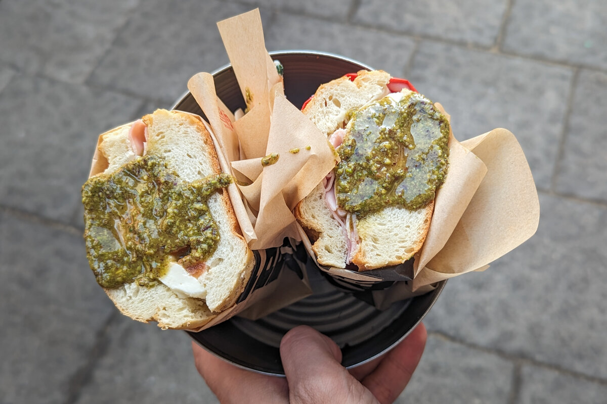 Sandwich de Caseificio Borderi à Syracuse