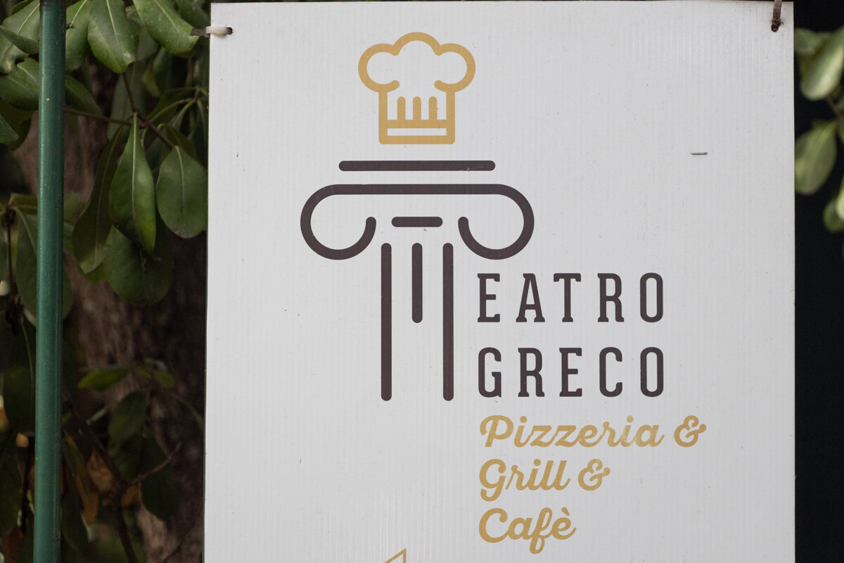 Enseigne du restaurant Teatro Greco à Syracuse