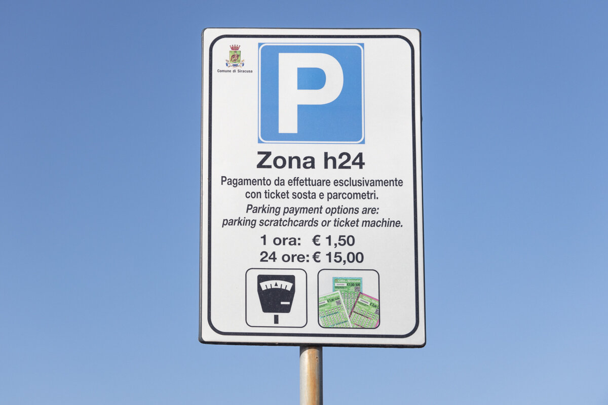 Panneau de parking à Syracuse