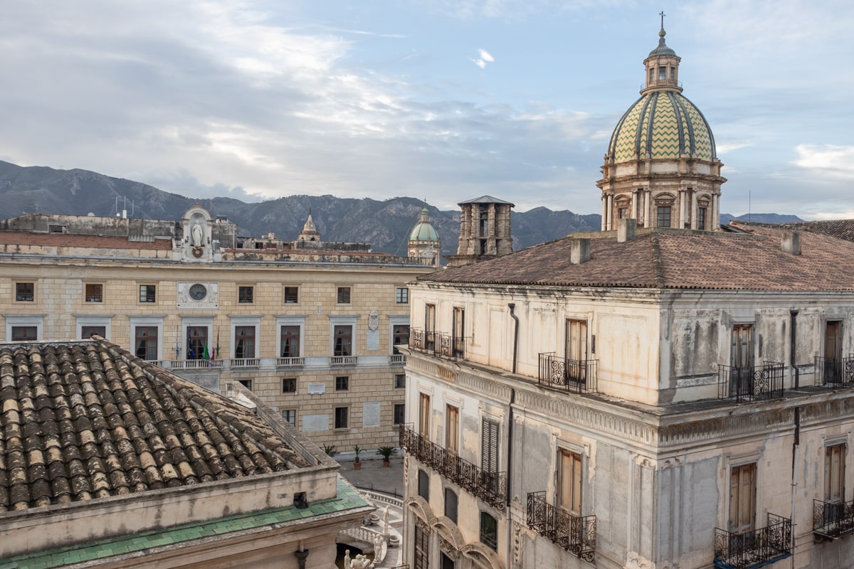 Vue depuis le rooftop B&B à Palerme